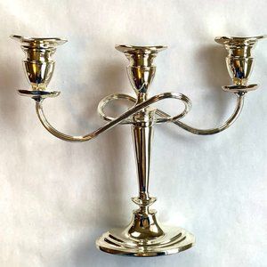 A3 Silver Plated Three Arm Candelabra